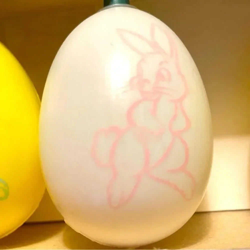 Vtg STRING EASTER EGG LIGHTS Easter Decor original box 10 lights indoor/outdoor